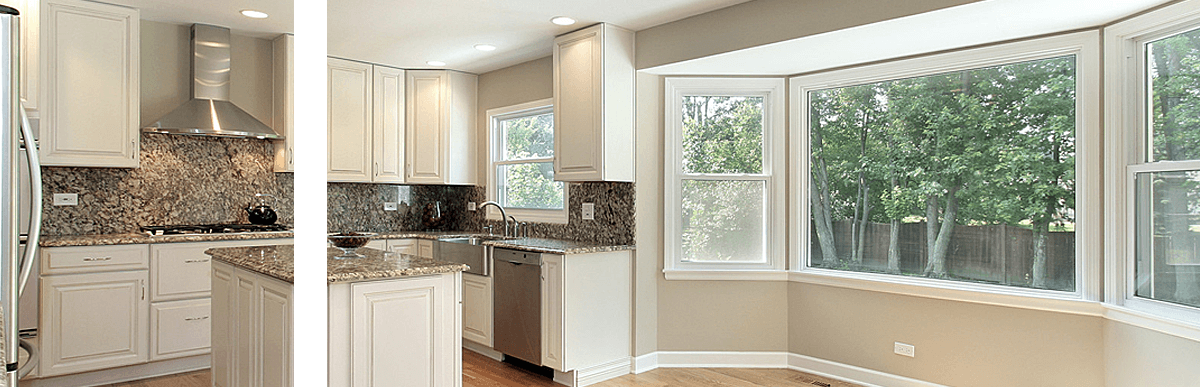 A Large Kitchen with Large Windows Looking Out at a Beautiful Day