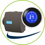 smart thermostat and a humidifier icon